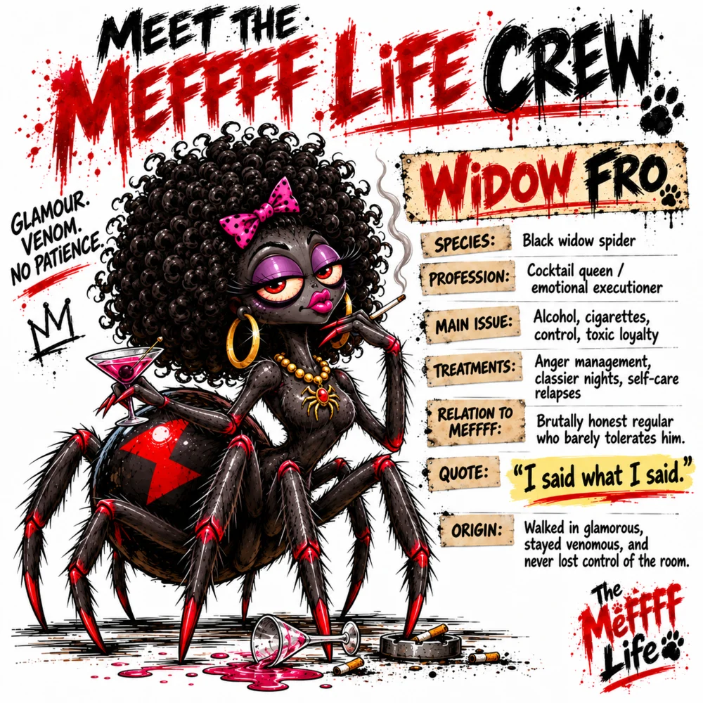 Meet Widow Fro crew card