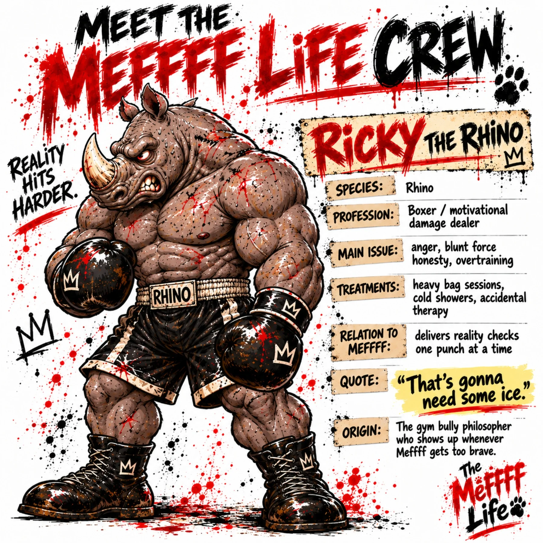 Meet Ricky the Rhino crew card