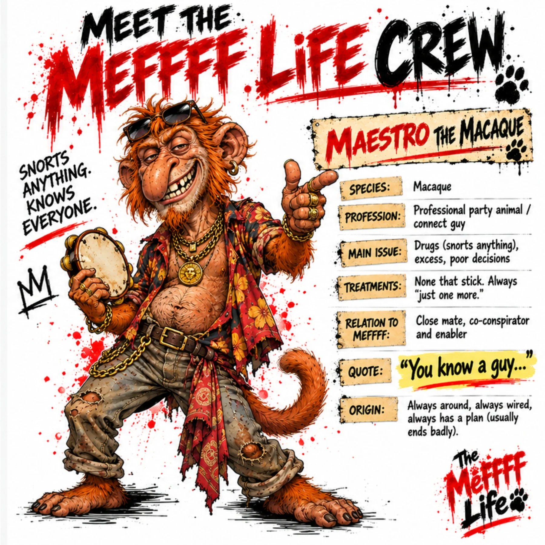 Meet Maestro the Macaque crew card